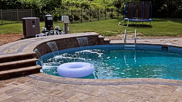 Paver surround for an above-ground pool